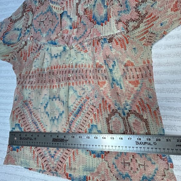 Anthropologie Dolan Women's Mesilla Top Southwestern Aztec Blouse Multi Medium - Picture 7 of 8